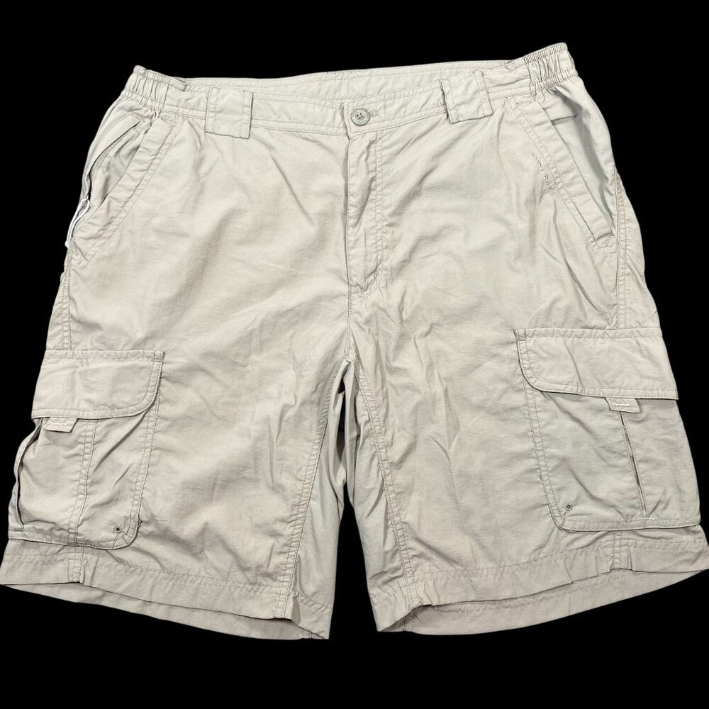 Columbia Titanium Mens Nylon Cargo Hiking Shorts Green Size Large Outdoor Wear